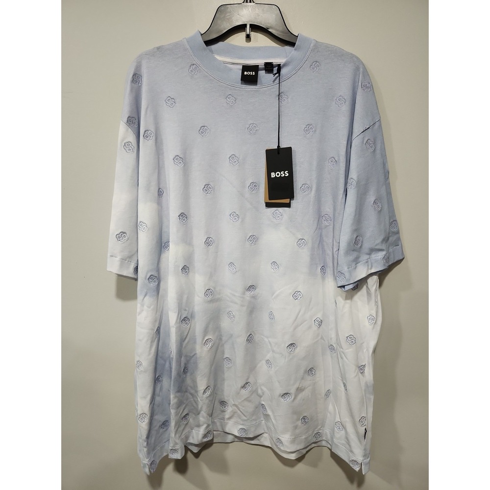 Hugo Boss Boss NWT Shirt Mens XL Jersey 454 Pastel Blue Short Sleeve Crew Tee